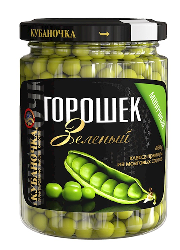 Kubanochka Milky Green Peas 16.2 oz (460g)