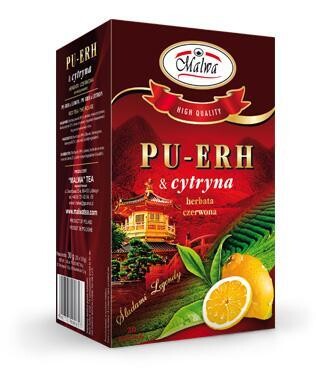 Malwa Pu-Erh & Lemon Red (Czerwona z Cytryna) Tea (20 bags) 1.1 oz (30g)