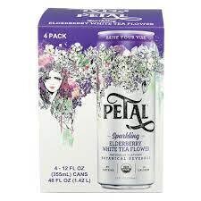 Petal Sparkling Elderberry White Tea Flower Botanical Beverage Cans 4-pack 12 oz (355ml)