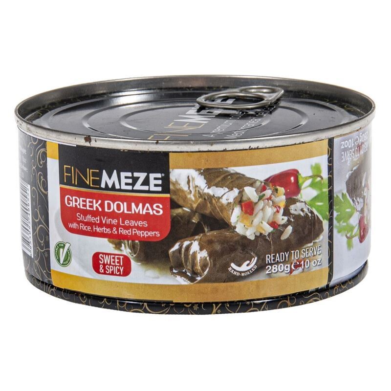 Finemeze Sweet & Spicy Greek Dolmas Stuffed with Rice, Herbs & Red Peppers 10 oz (280g)