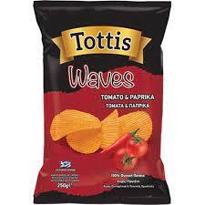 Tottis Waves Greek Chips with Tomato & Paprika 8.8 oz (250g)