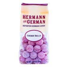 Hermann the German Cherry Balls Hard Candy 5.3 oz (150g)