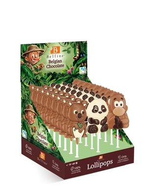 Belfine Milk Chocolate Koala Bear, Panda, or Monkey Lollipop 1.2 oz (35g)