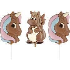 Belfine Milk Chocolate Unicorn Imane & Dragon Elliott Lollipop 1.2 oz (35g)