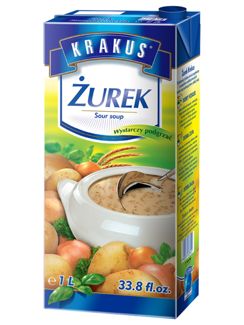 Krakus White Borscht Soup (Sour Soup, Zurek) 33.8 oz (1 L)