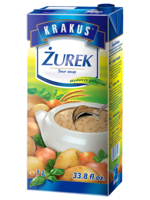 Krakus White Borscht Soup (Sour Soup, Zurek) 33.8 oz (1 L)