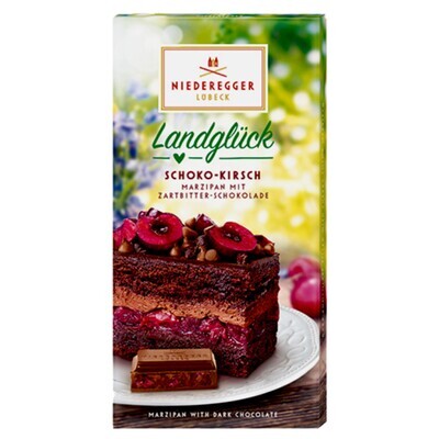 Niederegger Landglück Marzipan Dark Chocolate Bar with Cherries 3.8 oz (108g)