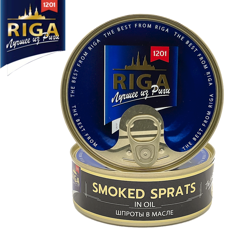 Best of Riga Smoked Sprats in Oil Tin 8.5 oz (240g)