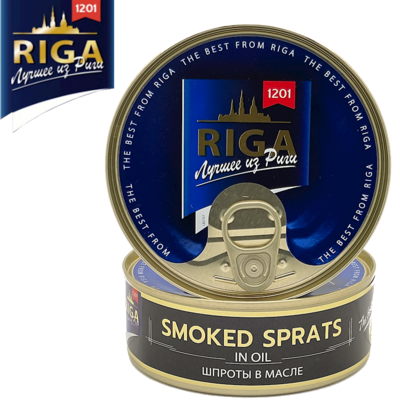 The Best from Riga Smoked Sprats in Oil Tin 8.5 oz (240g)
