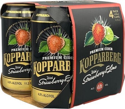 Kopparberg Premium Cider with Strawberry & Lime Cans 4-pack 11.2 oz (330ml)