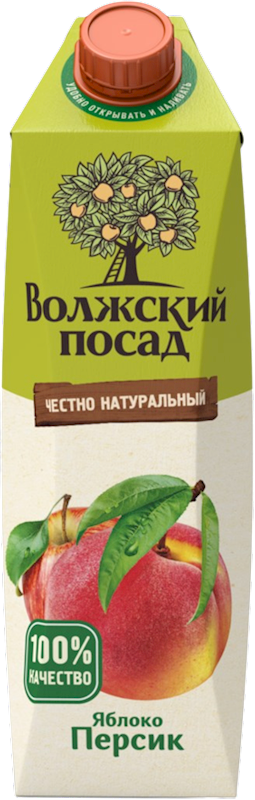 Volzhskiy Possad Apple & Peach Juice 33.8 oz (1L)