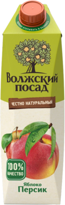 Volzhskiy Possad Apple & Peach Juice 33.8 oz (1L)