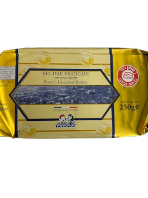 Makabi French Unsalted Kosher Butter (Beurre Francais) 8.8 oz (250g)