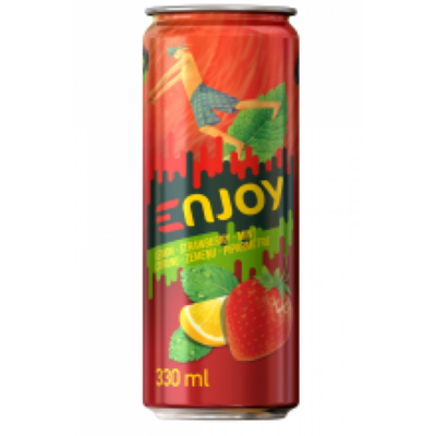 Njoy Lemon-Strawberry-Mint Carbonated Soft Drink 11.2 oz (330ml)