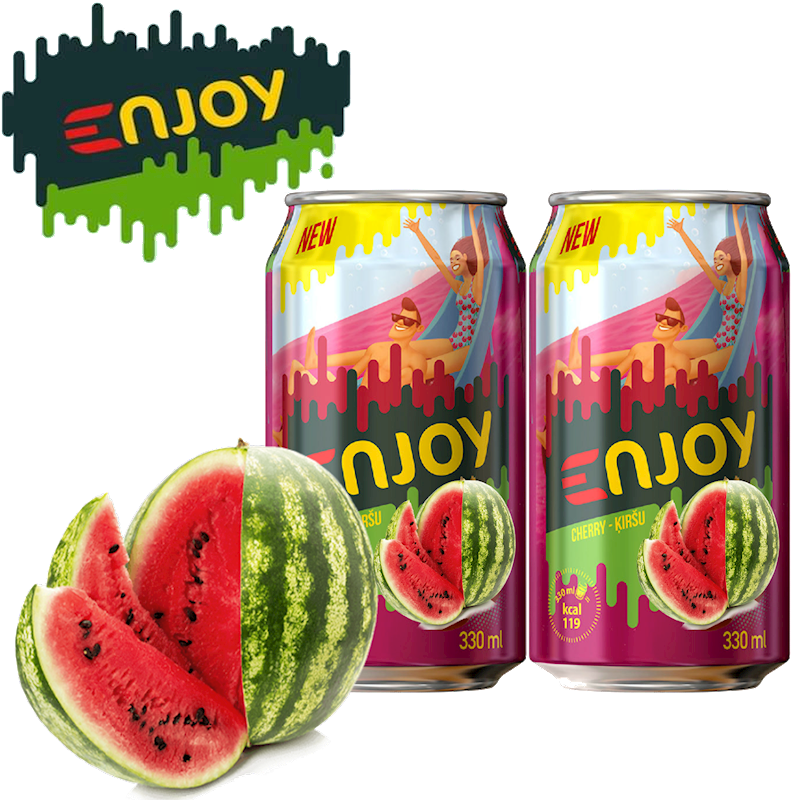 Njoy Watermelon Carbonated Soft Drink 11.2 oz (330ml)