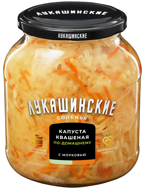 Lukashinskie Homestyle Sour Cabbage with Carrots 23.6 oz (670g)