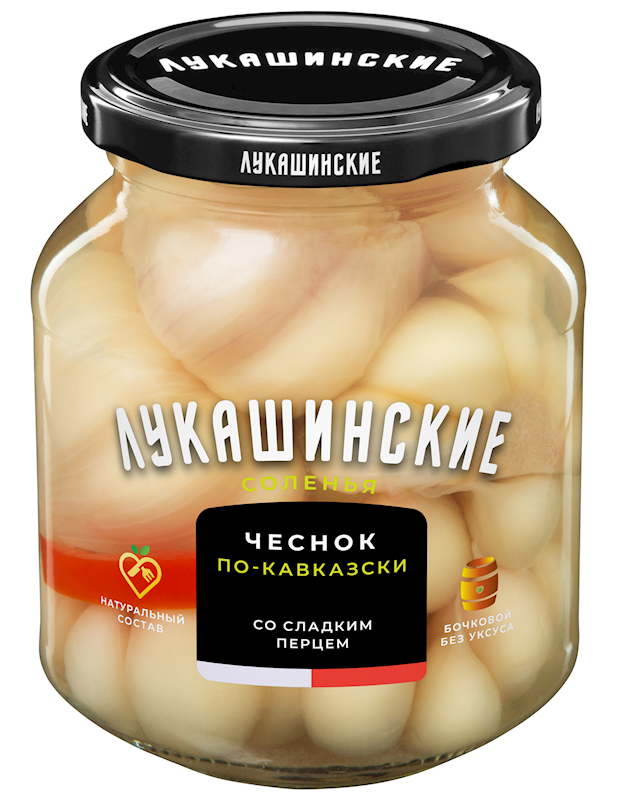 Lukashinskie Marinated Garlic Caucus Style with Sweet Pepper 12 oz (340g)