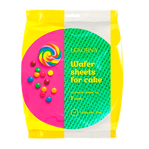 Lekorna Rainbow Wafer Sheets for Cake 3.2 oz (90g)