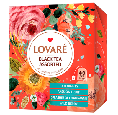 Lovare Black Tea Assorted Bags (32 pieces) 2.3 oz (64g)