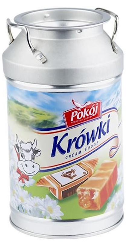 Pokój Krówki (Krowka, Korovka) Cream Fudge Candy in Tin Can 8.8 oz (250g)