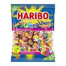 German Haribo Rainbow Pixel Sour (Sauer) Fruit Gums 5.6 oz (160g)