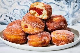 Polish Glazed Pączek (Pączki, Paczki, Punchki, Ponchki) Raspberry Donut