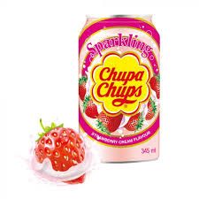 Chupa Chups Sparkling Strawberry Cream Flavour Drink 11.7 oz (345ml)