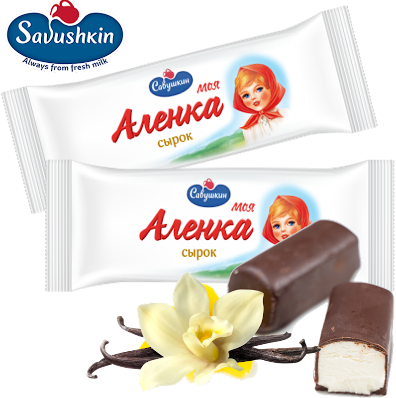 Savushkin Chocolate Glazed My Alenka Farmer Cheese Bar (Sirok) 1.4 oz (40g)