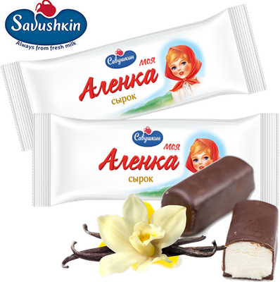 Savushkin Chocolate Glazed My Alenka Farmer Cheese Bar (Sirok) 1.4 oz (40g)