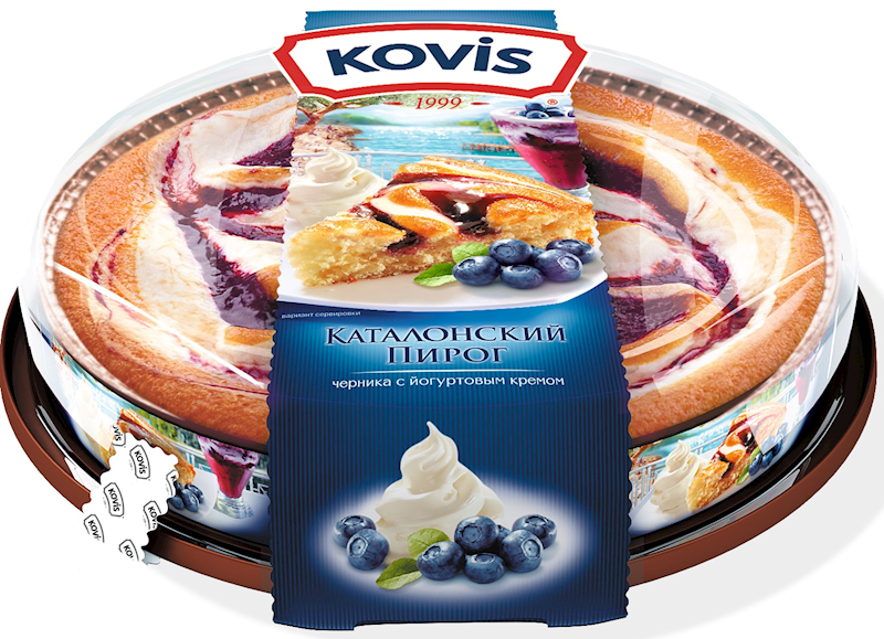 Kovis Catalonian Pie with Yogurt Cream and Blueberry Filling 14.3 oz (400g)