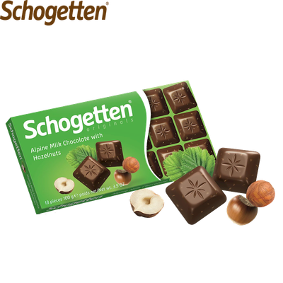 Schogetten Alpine Milk Chocolate with Hazelnuts 3.5 oz (100g)