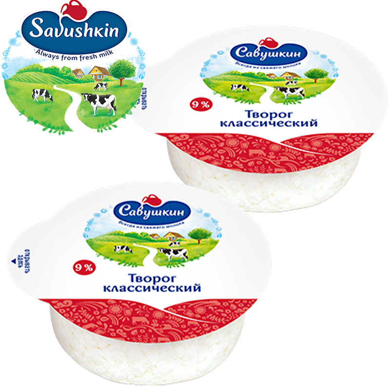 Savushkin Classic Farmer Cheese 9% 10.6 oz (300g)