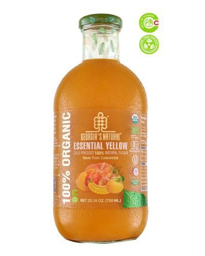 Georgia&#39;s Natural 100% Organic Cold Pressed Natural Essential Yellow Juice 25.4 oz (750ml)