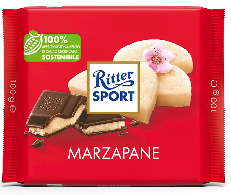 Ritter Sport Dark Chocolate with Marzipan 3.5 oz (100g)