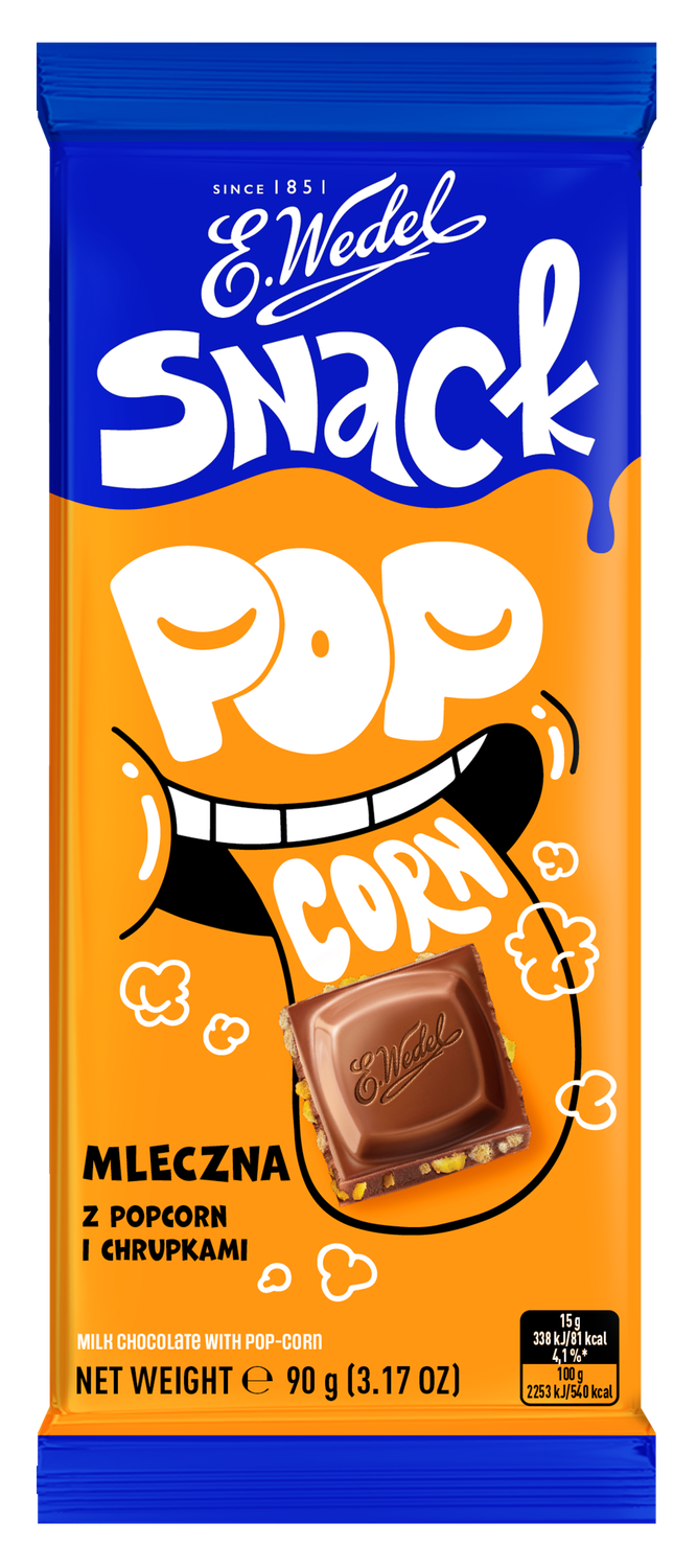 E. Wedel Snack Milk Chocolate with Popcorn 3.2 oz (90g)