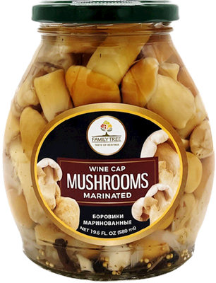 Family Tree Marinated Wine Cap (Stropharia Rugoso Annulata) Mushrooms 19.6 oz (580ml)