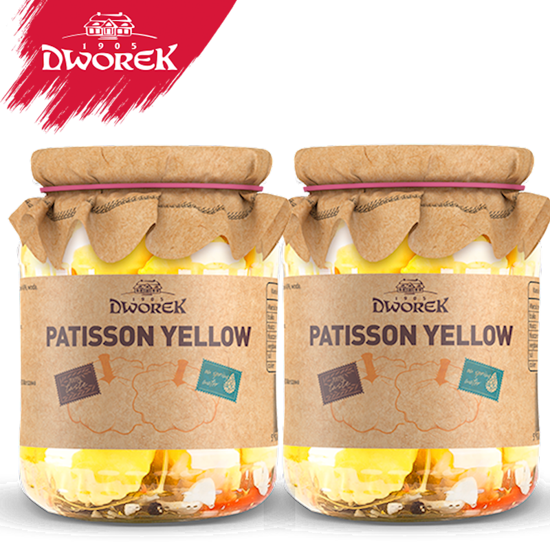 Dworek Marinated Yellow Baby Squash (Patissons) 23.6 oz (670g)