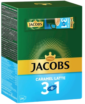 Jacobs Caramel Latte 3 in 1 Instant Coffee Packets (24 count) 10.4 oz (295g)