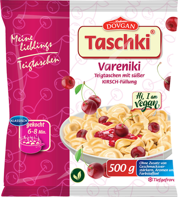 Dovgan Taschki Vareniki (Pierogi) with Cherry Filling 17.6 oz (500g)