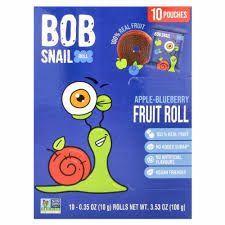 Bob Snail Apple-Blueberry Fruit Roll 10 Pouches 3.5 oz (100g)