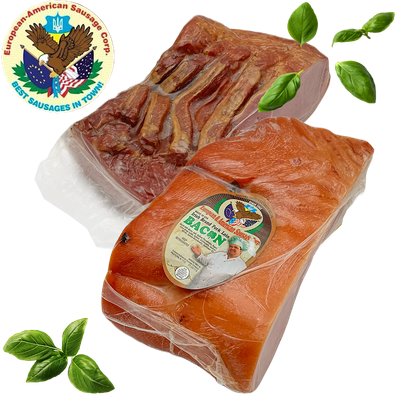 Irish Brand Cured &amp; Smoked Pork Loin Bacon Chunk (1.2 lbs)