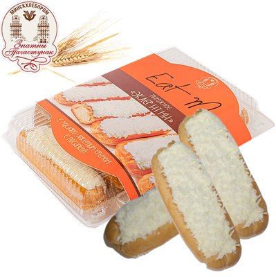 Eclairs &quot;Eat Me&quot; with Butter-Liquor Cream and Coconut Sprinkles (5-piece) 8.8 oz (250g)