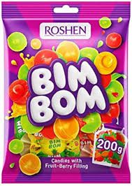 Roshen Bim Bom Hard Candy with Fruit Flavor Filling 7 oz (200g)