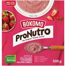 Bokomo ProNutro Wheat &amp; Gluten Free Strawberry Flavoured Protein Cereal 17.6 oz (500g)