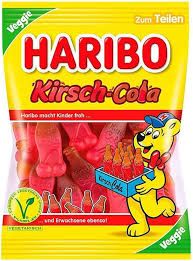 German Haribo Cherry Cola Fruit Gums (Kirsch-Cola) 6.2 oz (175g)