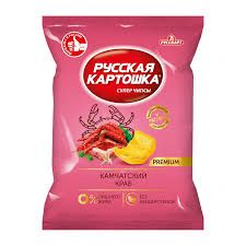 Russian Potato Premium Potato Chips with King Crab Flavor 4.9 oz (140g)