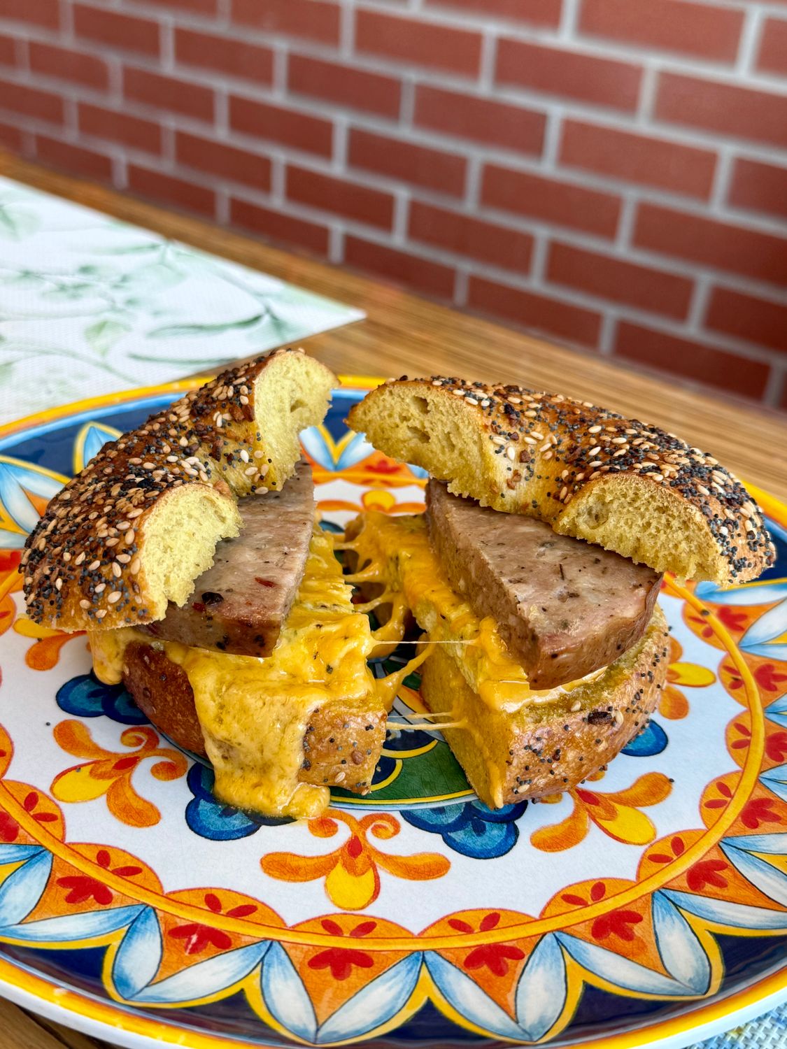 New York Bagel or Kaiser &quot;Hard&quot; Roll, Maple Sage Sausage, Farm Egg and Cheese Sandwich