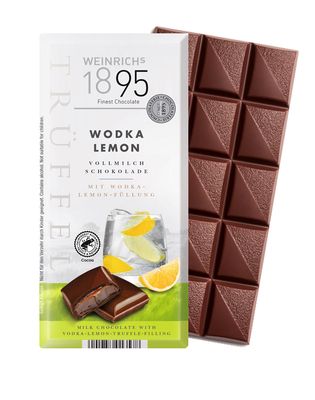 Weinrich&#39;s 1895 Milk Chocolate with Vodka Lemon Truffle Bar 3.5 oz (100g)