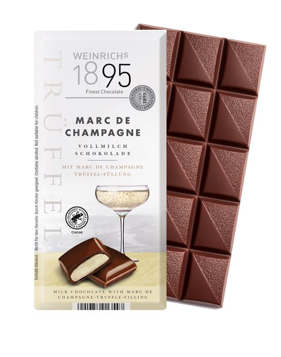 Weinrich&#39;s 1895 Milk Chocolate Champagne Truffle Filling Bar 3.5 oz (100g)