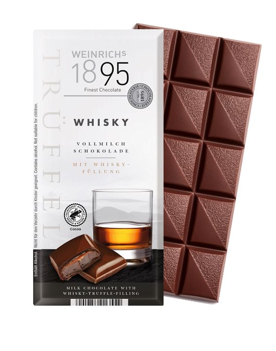 Weinrich&#39;s 1895 Milk Chocolate with Whisky Truffle Bar 3.5 oz (100g)